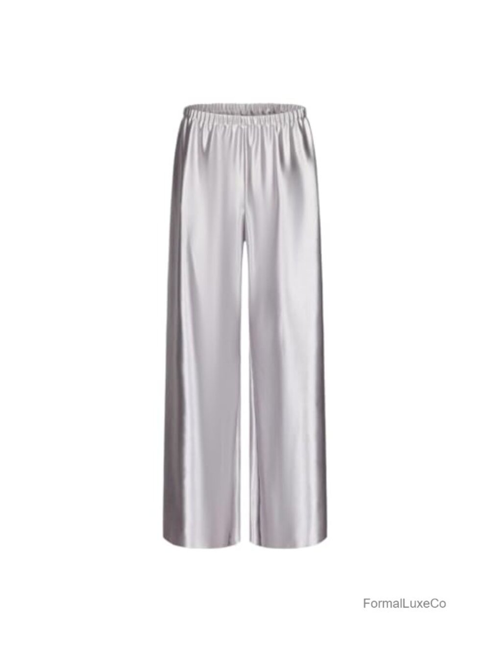 Satin Wide Leg Dress Pants High Waisted Elastic Trouser Casual Dressy Flowy